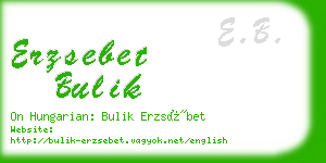 erzsebet bulik business card